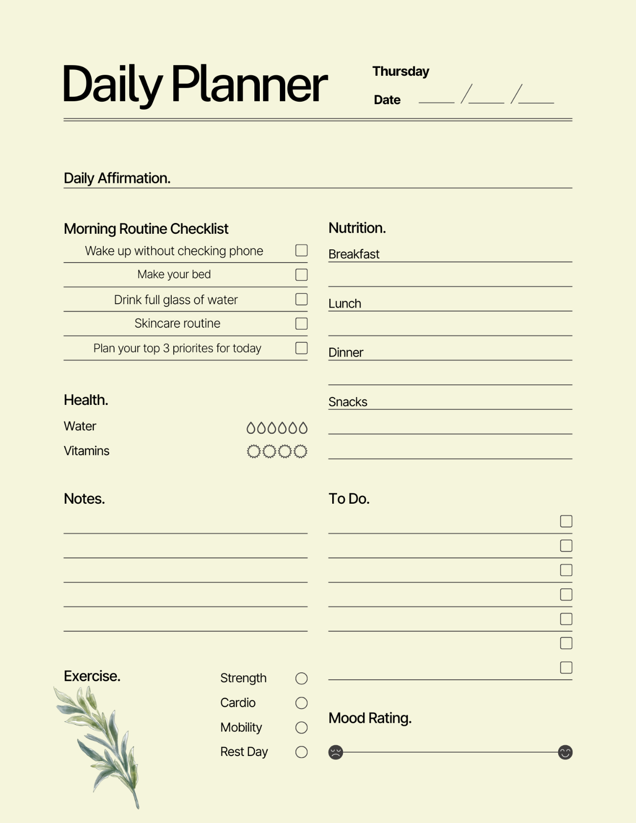 Wellness & Reset Planner